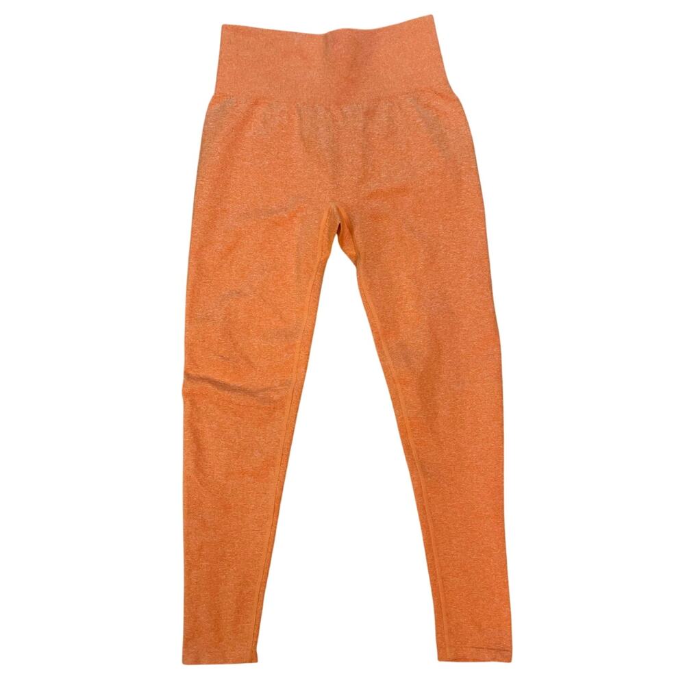 NVGTN Sunset Orange Scrunch Seamless Leggings High Waisted Yoga Gym Pants M